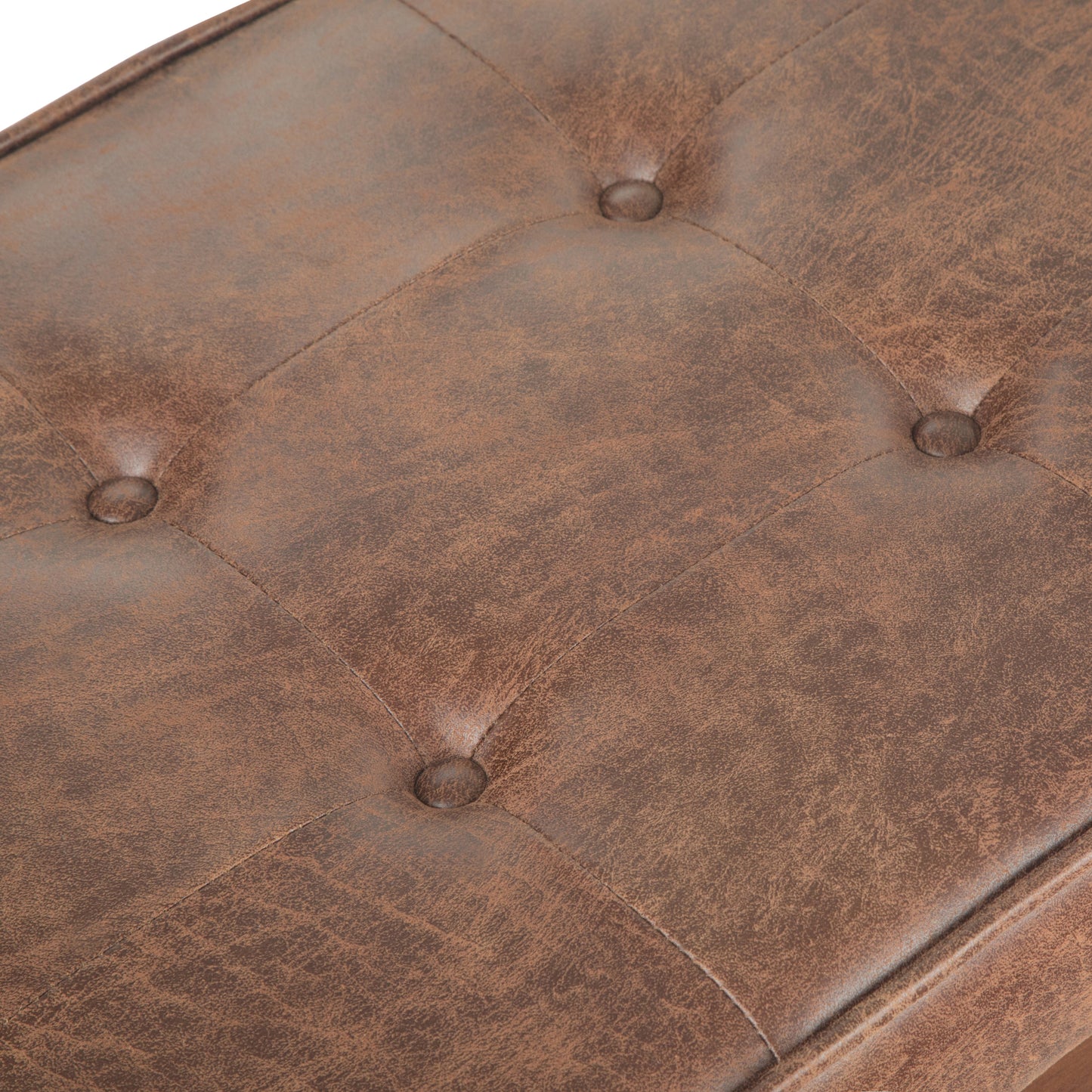 Wildflower Upholstered Button Tufted Ottoman Bench with Solid Wood Frame