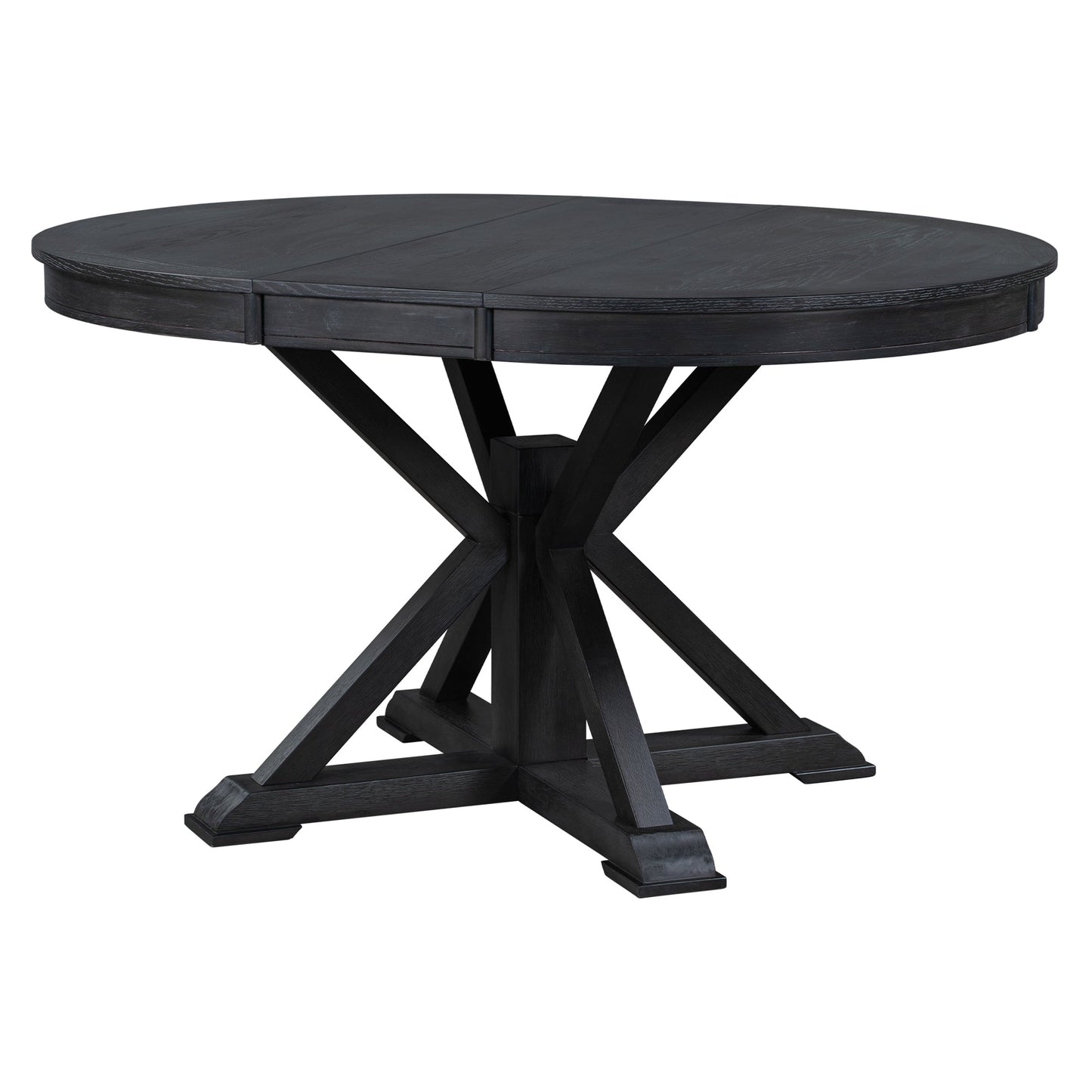 Melin Extendable Dining Table with Wood Frame and X-Shaped Base
