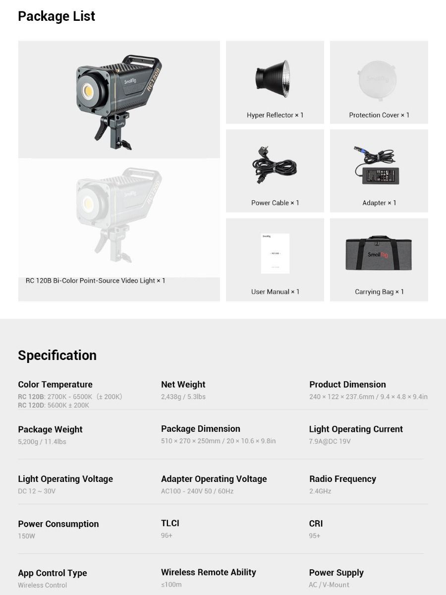 SmallRig RC 120B LED Video Light (AU) 3617