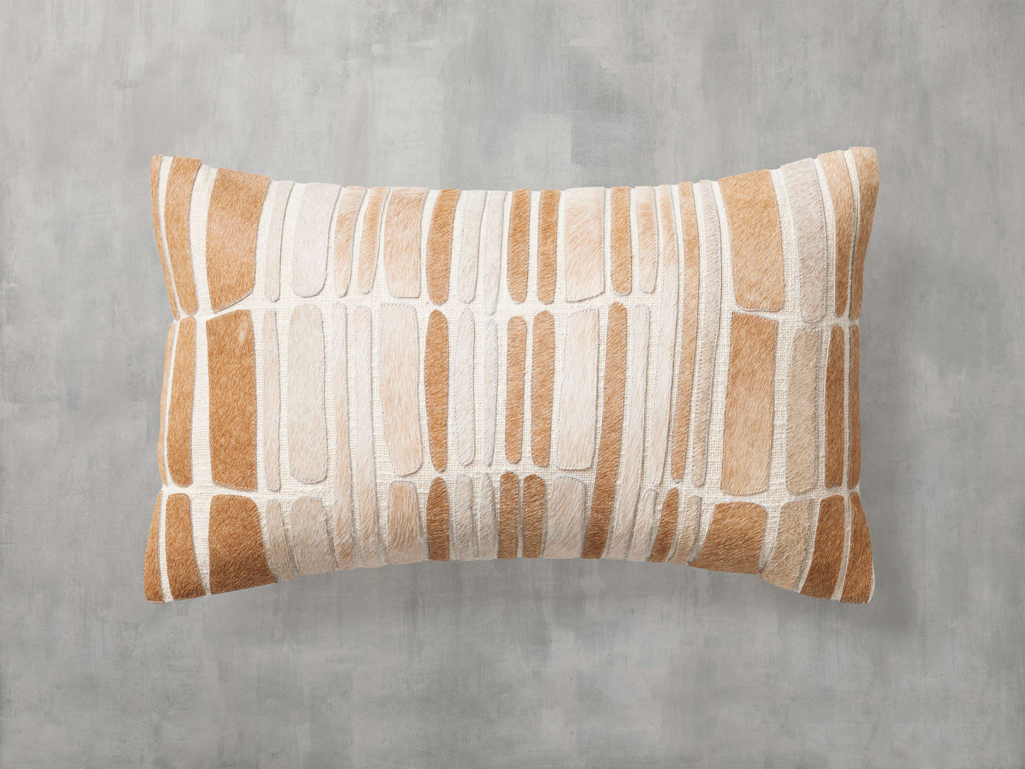 Pieced Hair on Hide Lumbar Pillow Cover