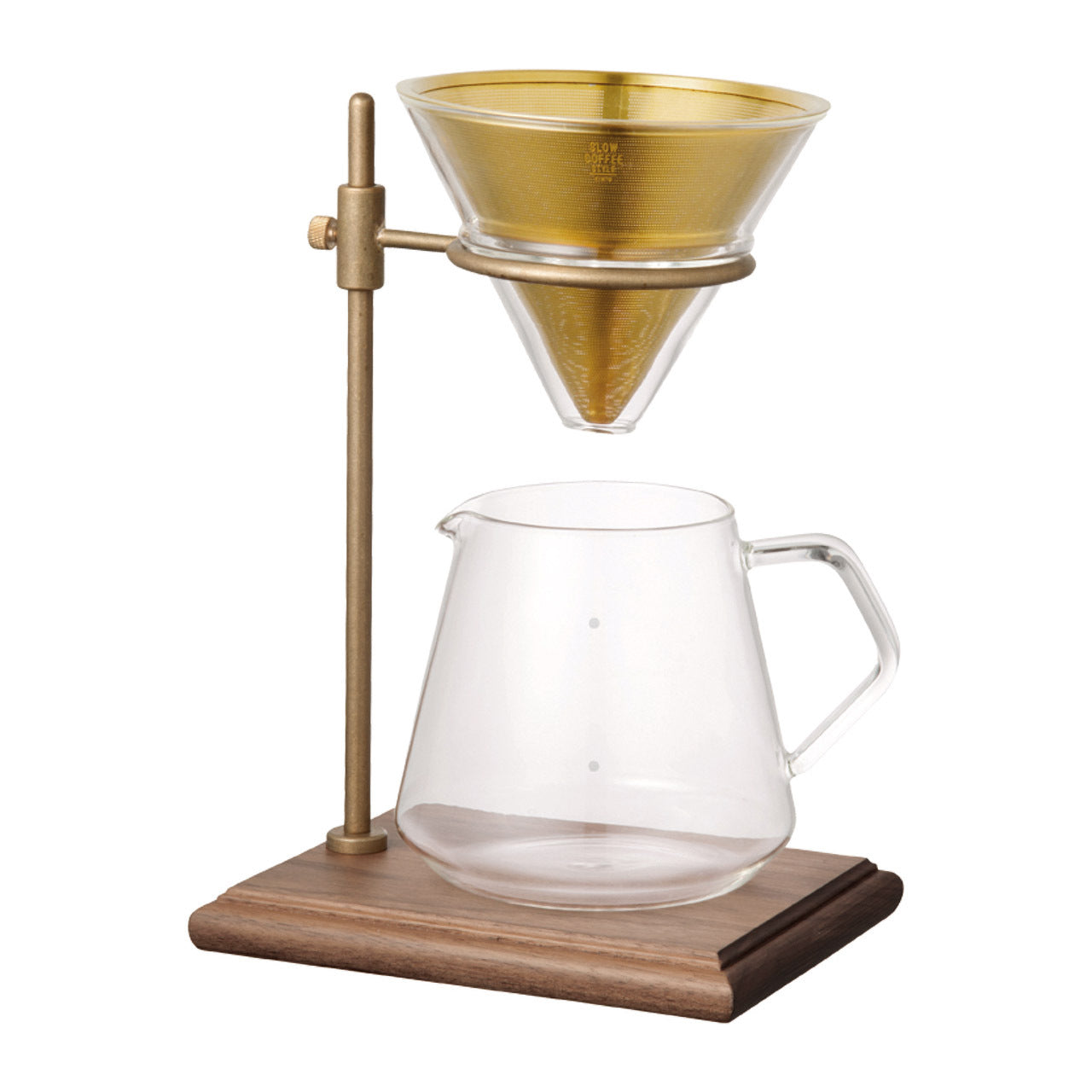 Kinto SCS Brass Pourover 4-Cup 700ml Coffee Brewer with Stand Set