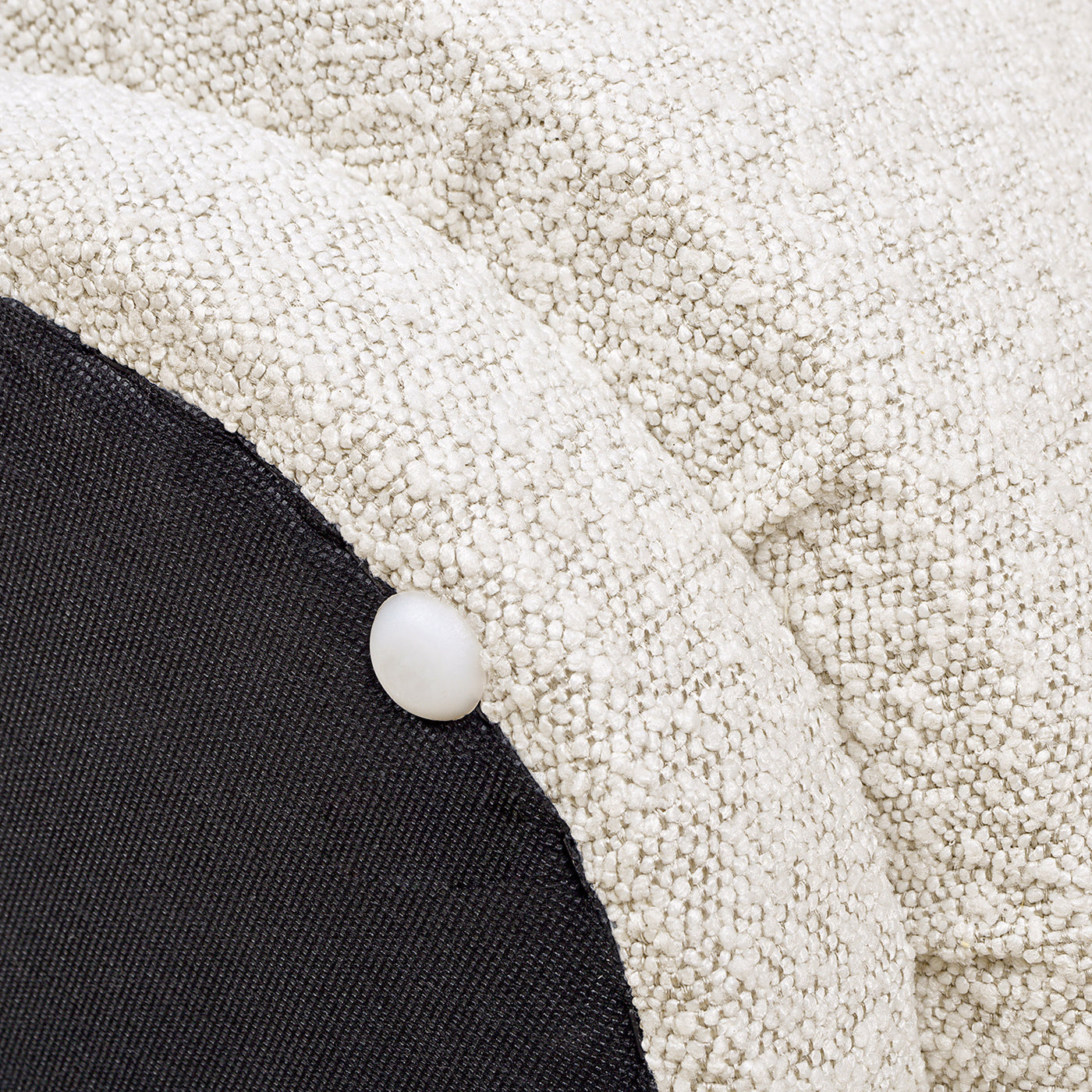 Mushroom Footstool with Sherpa-Textured Upholstery