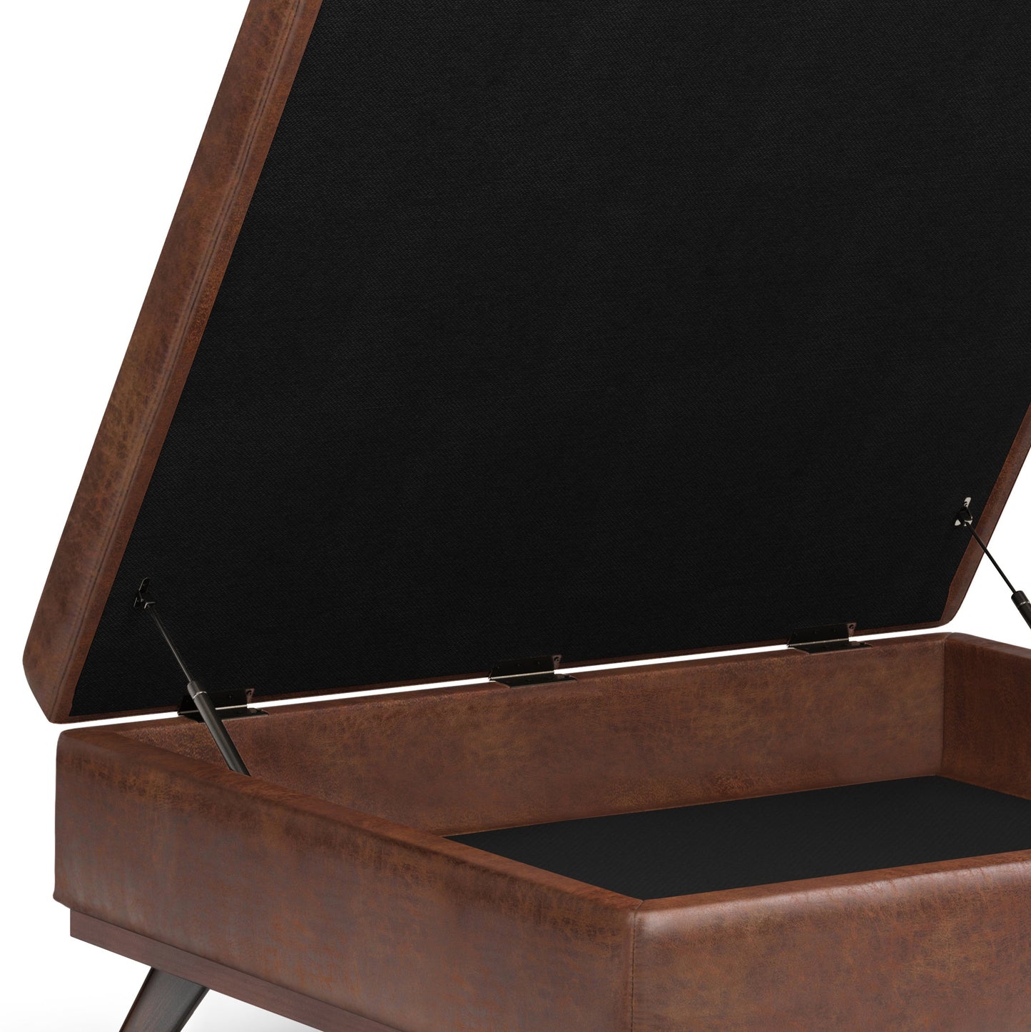 Venture 40"W Square Flip Top Ottoman with Wood Frame