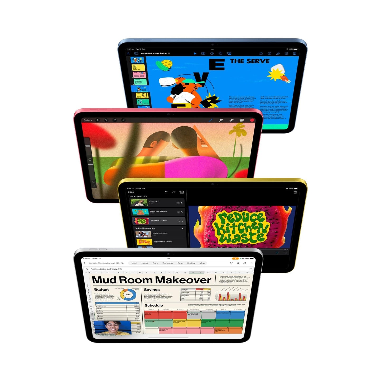 Apple iPad 10.9-inch 64GB Wi-Fi (Blue/10th Gen) [~Renewed]