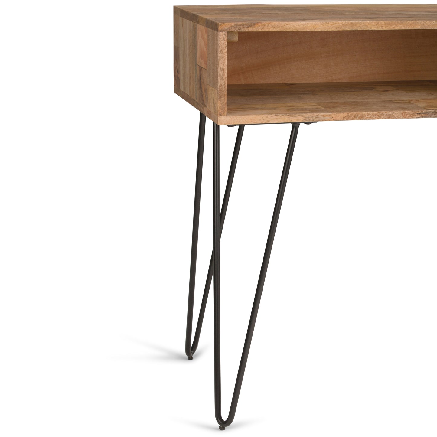 Console Sofa Table with 2 Open Compartments and Hairpin Legs