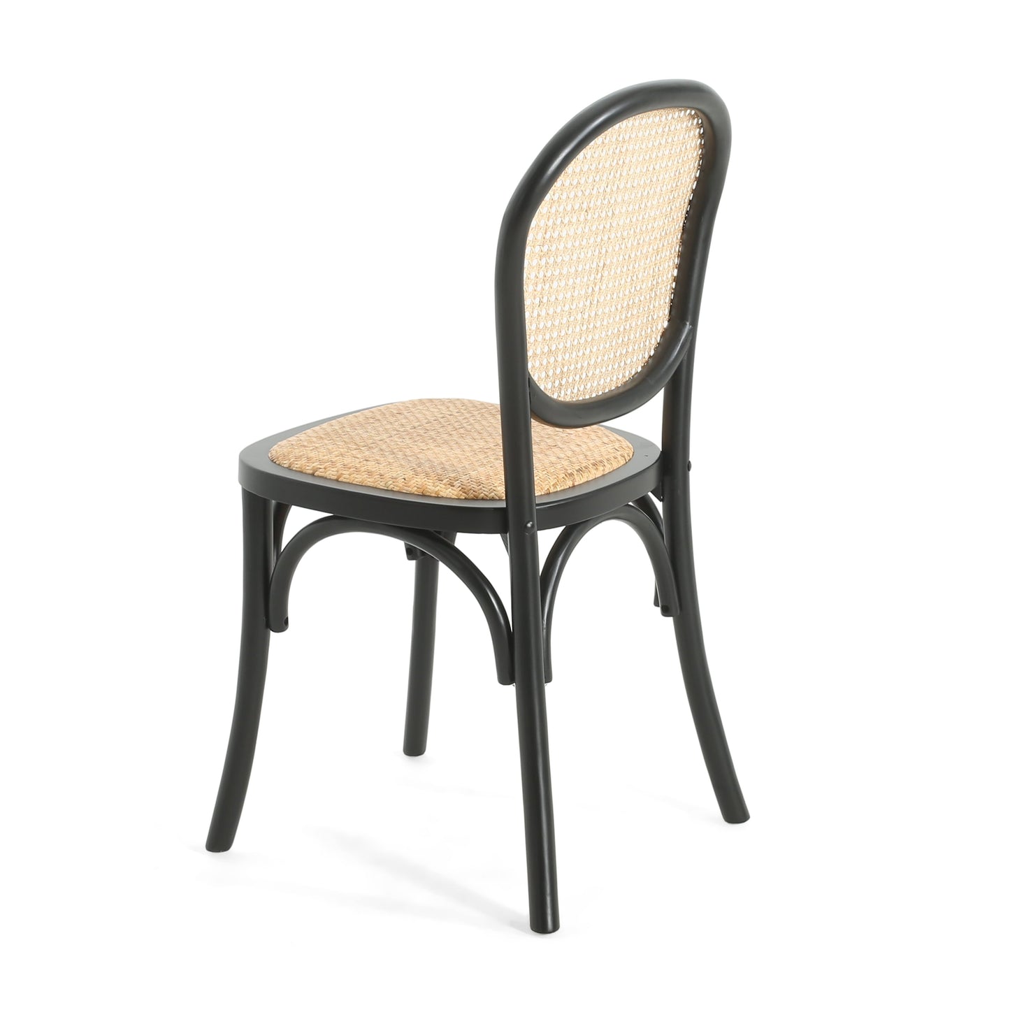 Qyros Dining Chair with Round Backrest and Curved Legs, Set of 2