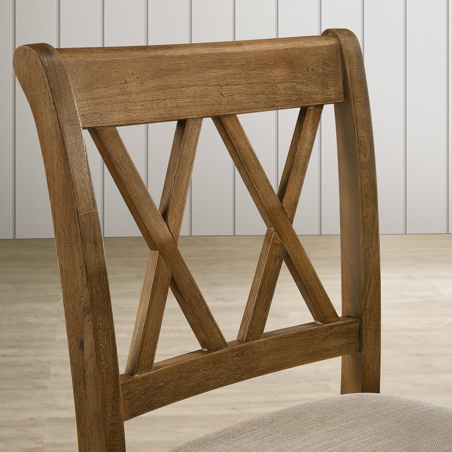 Cross-Buck Wood 5-Piece Counter Height Dining Set