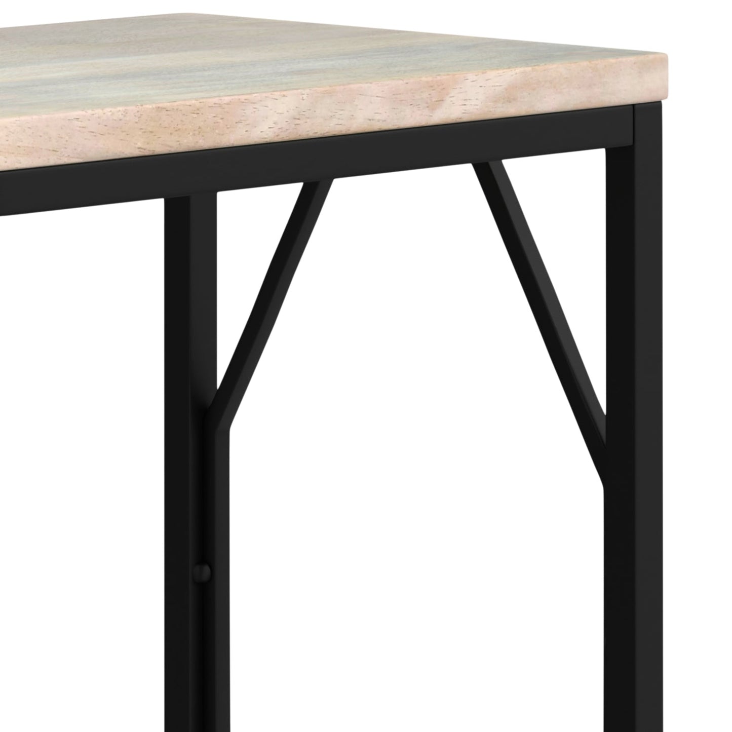 Peace Metal and Wood Accent Table with Diamond-Shaped Design