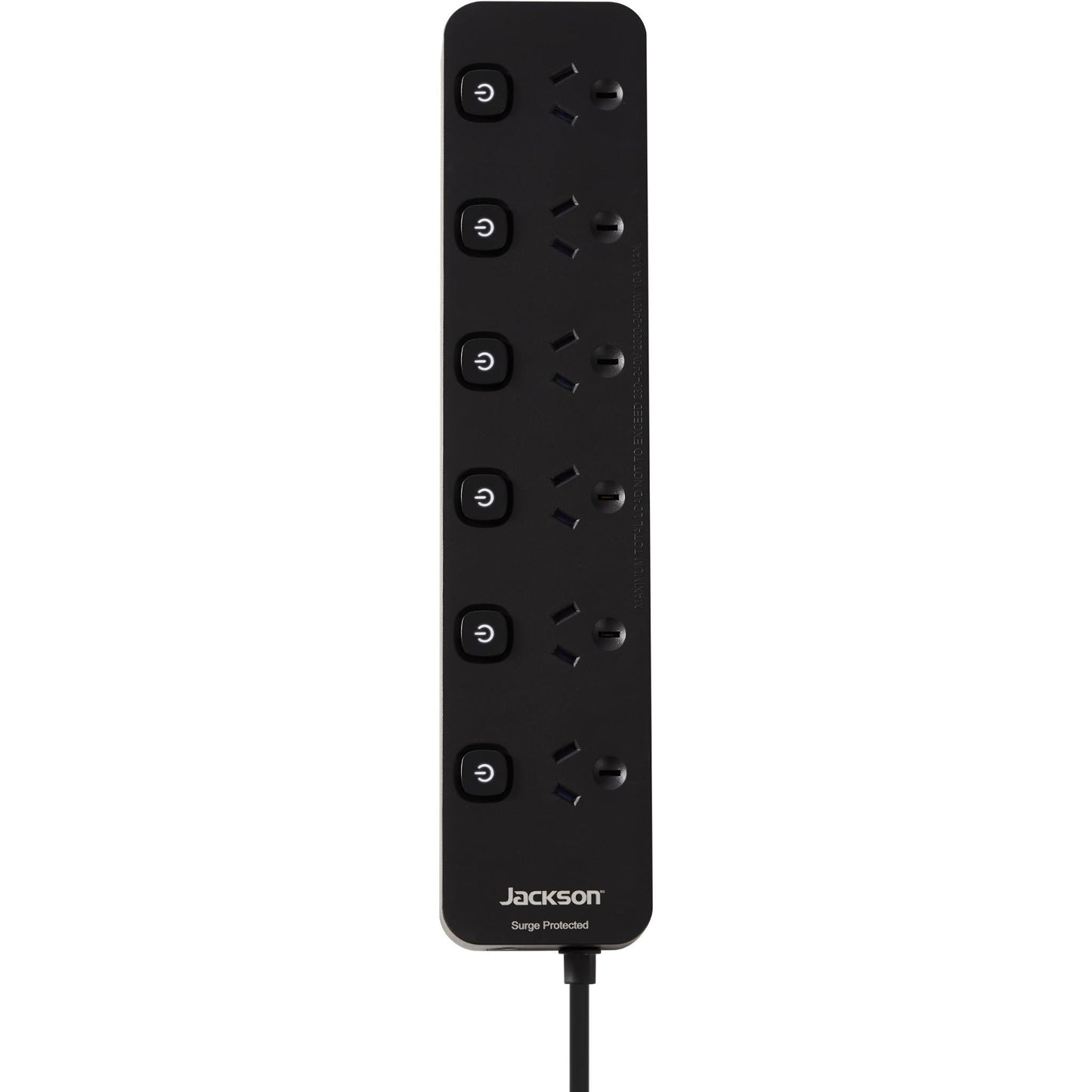 Jackson 6 Way Switched Surge Protected Powerboard