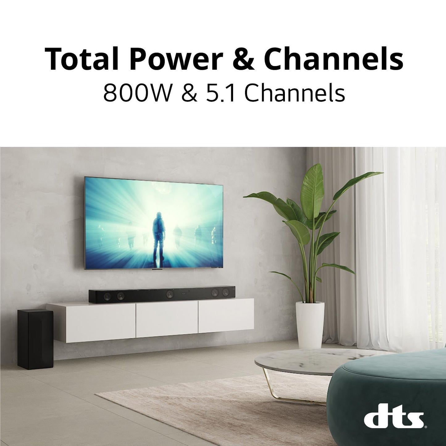 LG SH7Q 800W 5.1 Channel Dolby Digital Soundbar with Wireless Subwoofer