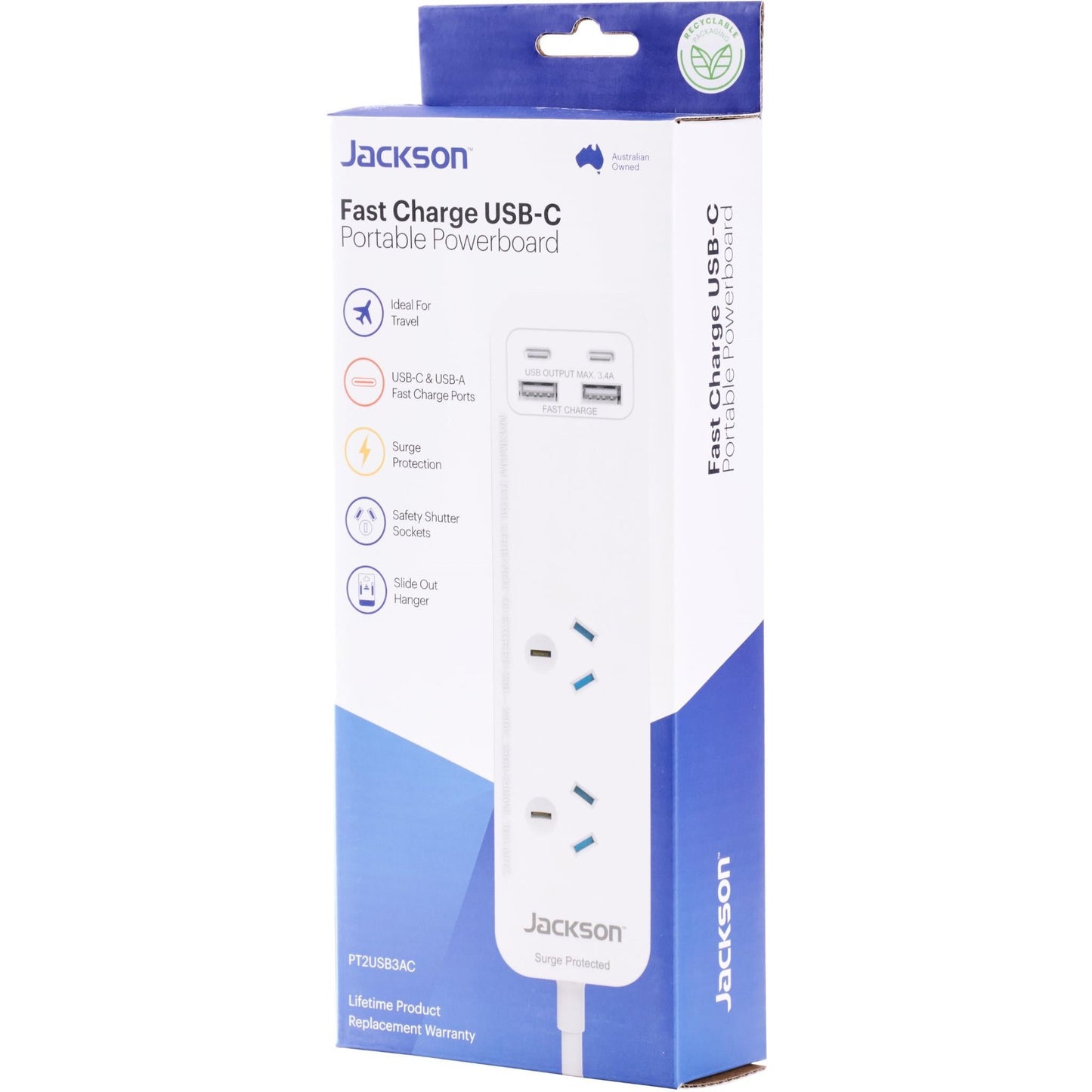 Jackson Fast Charge USB-C/A 2 Way Portable Powerboard