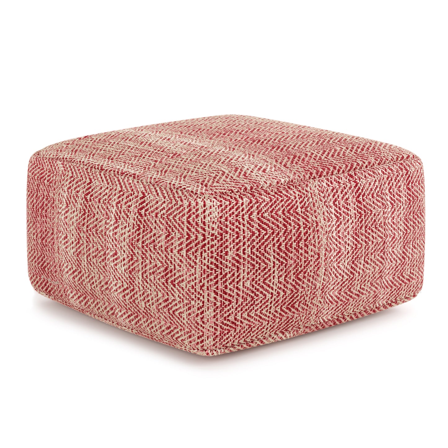 Spontaneity Hand-Woven Cotton Square Pouf