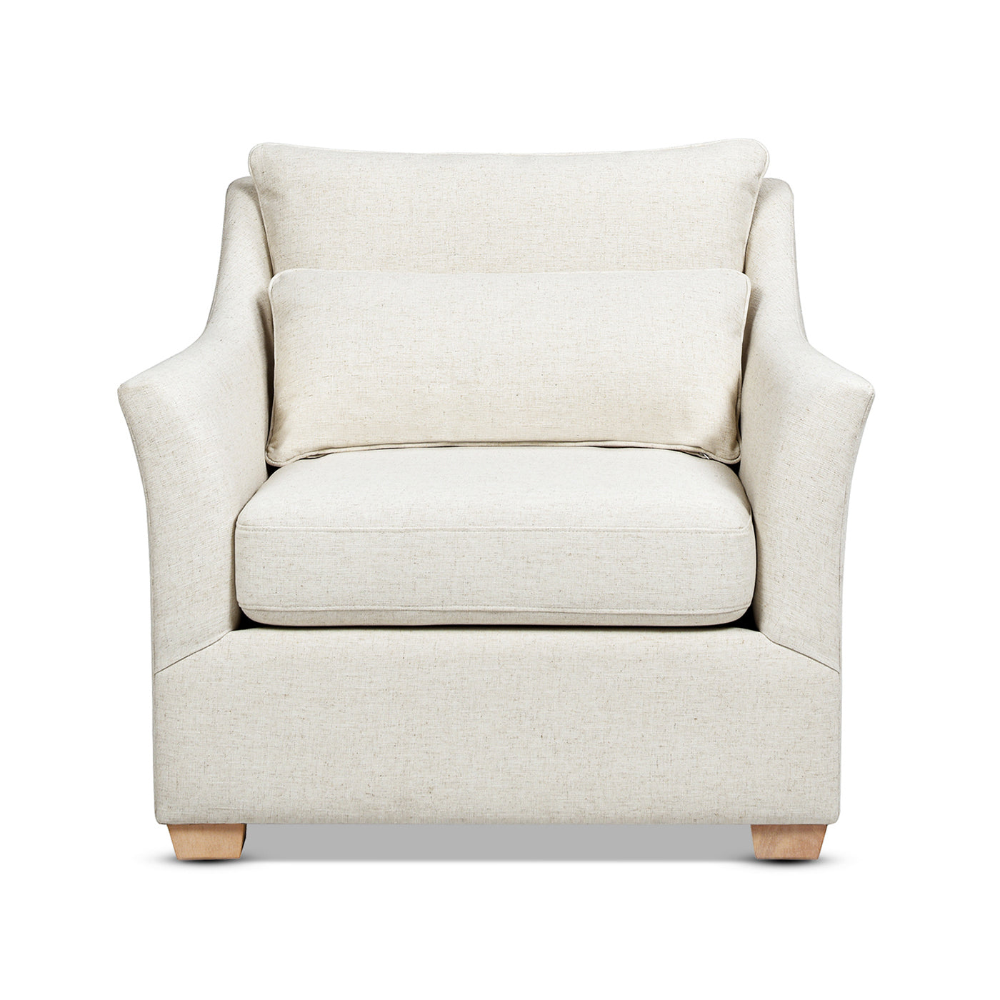 Citadell 38" Upholstered Accent Chair with Lumbar Pillow and Flared Arms