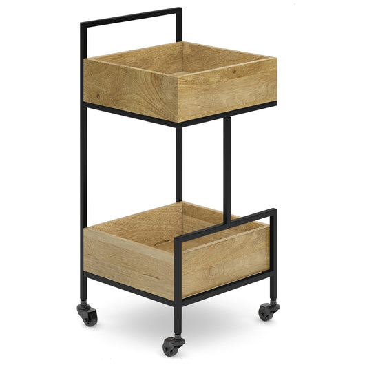 16" Bar Cart with Bottom Shelf and Locking Casters