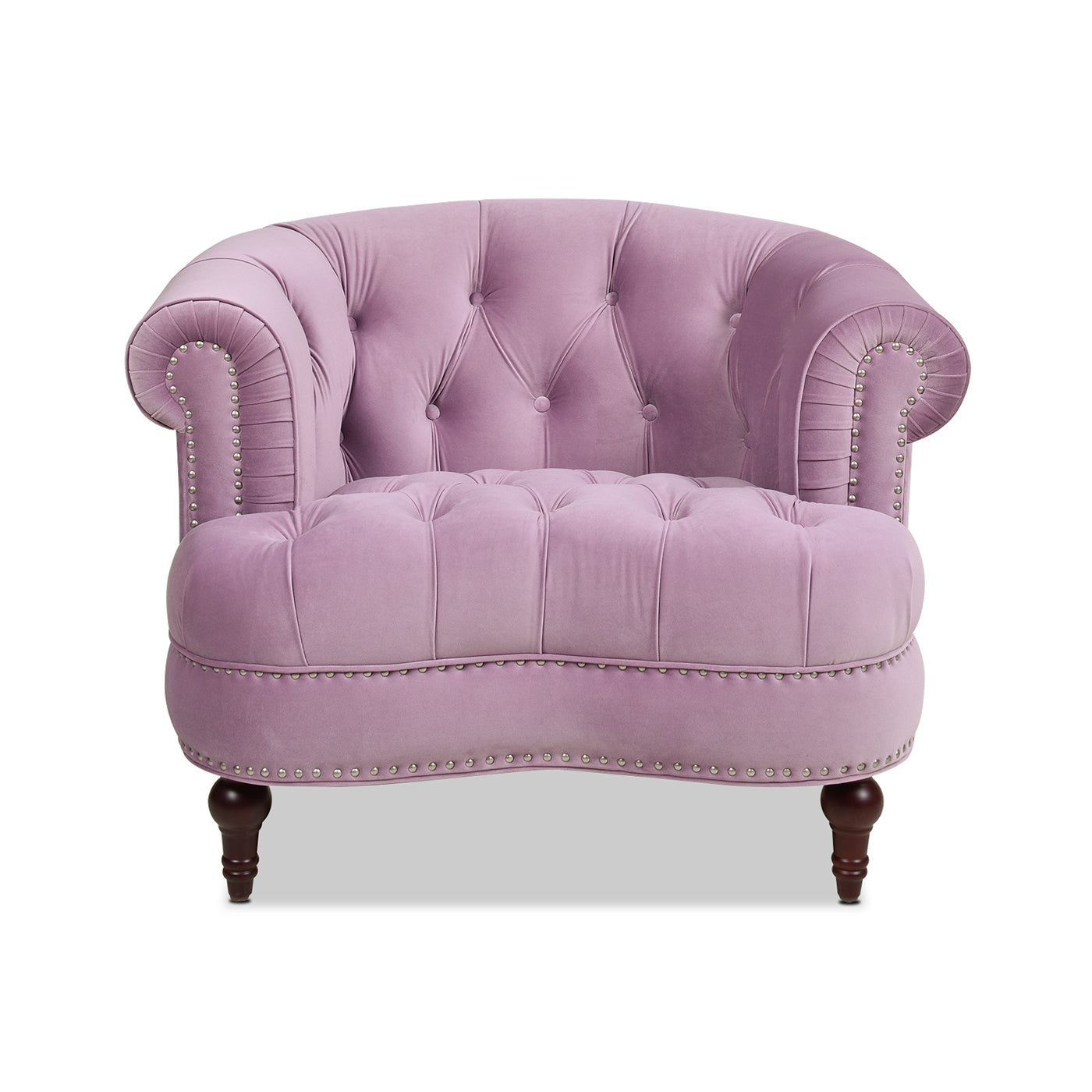 Upholstered Accent Chair with Rolled Arms and Nailhead Trim