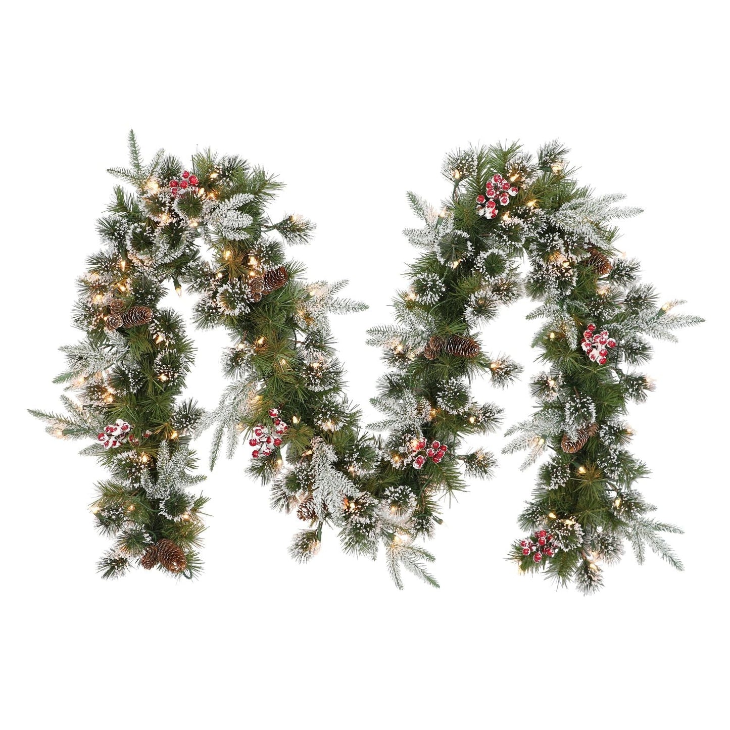 9 ft Pre-lit Decorated Christmas Garland with Clear Lights