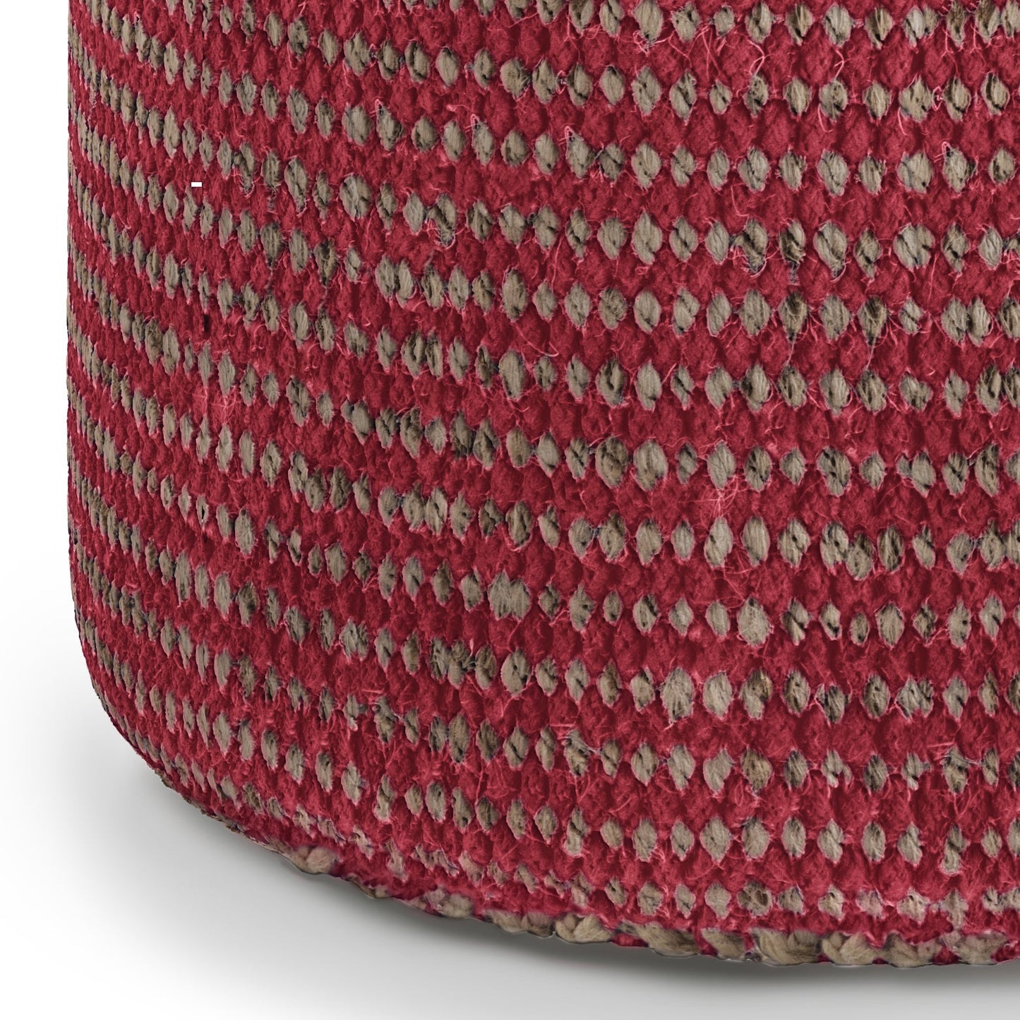 Multi-functional Handcrafted Round Pouf with Hand Braided Jute