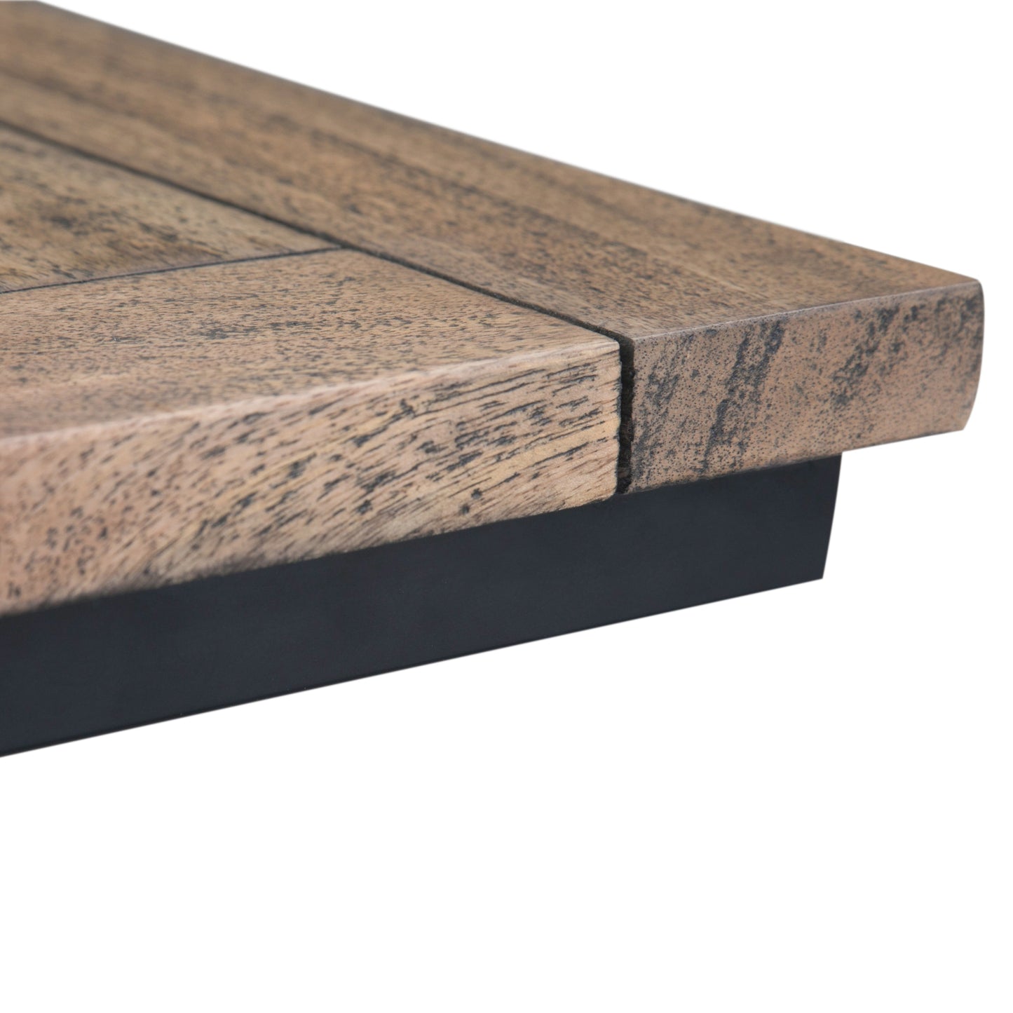 Haloed Side Table with C-Shaped Design and Metal Frame