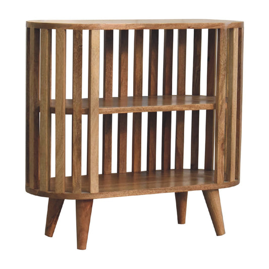 Alliance Wood Cabinet with 2 Shelves and Vertical Slats Design