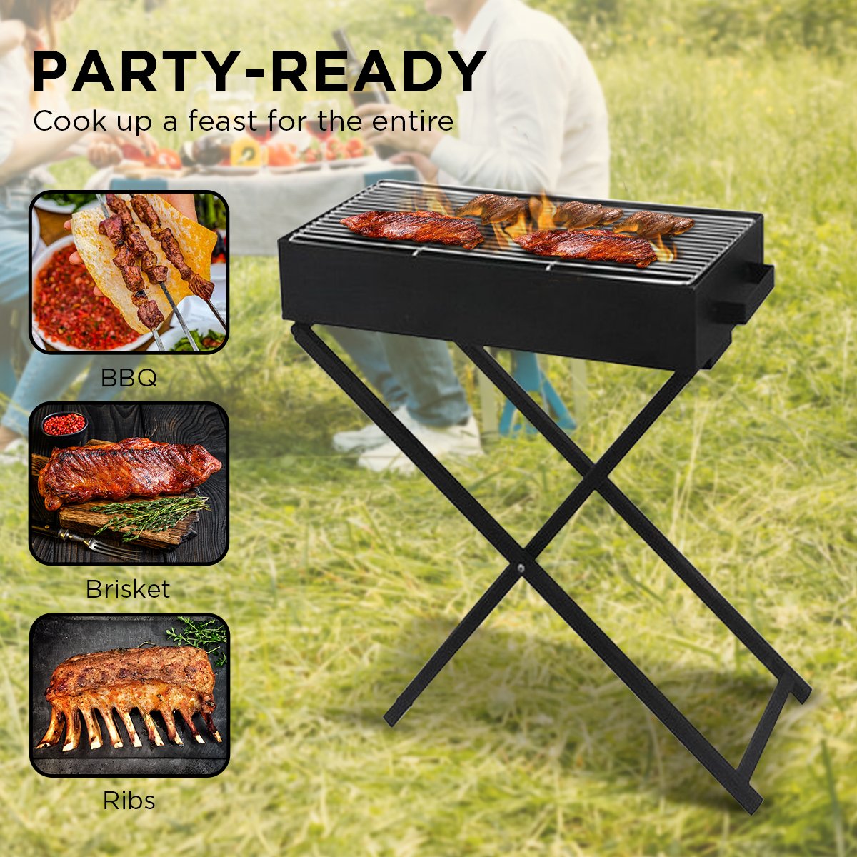Wallaroo Adjustable Height Charcoal BBQ Grill