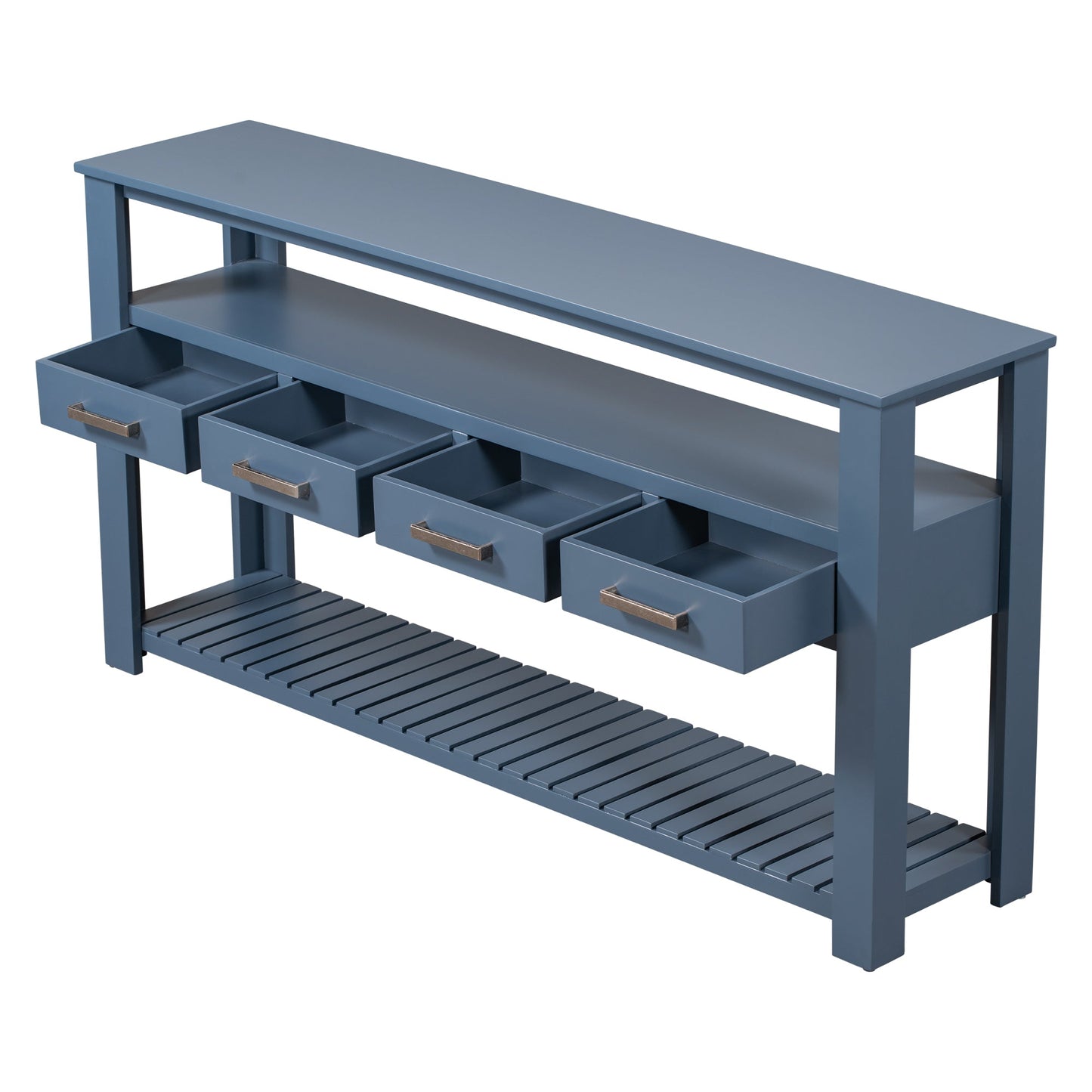 66.2" Console Table with 4 Drawers and 2 Shelves
