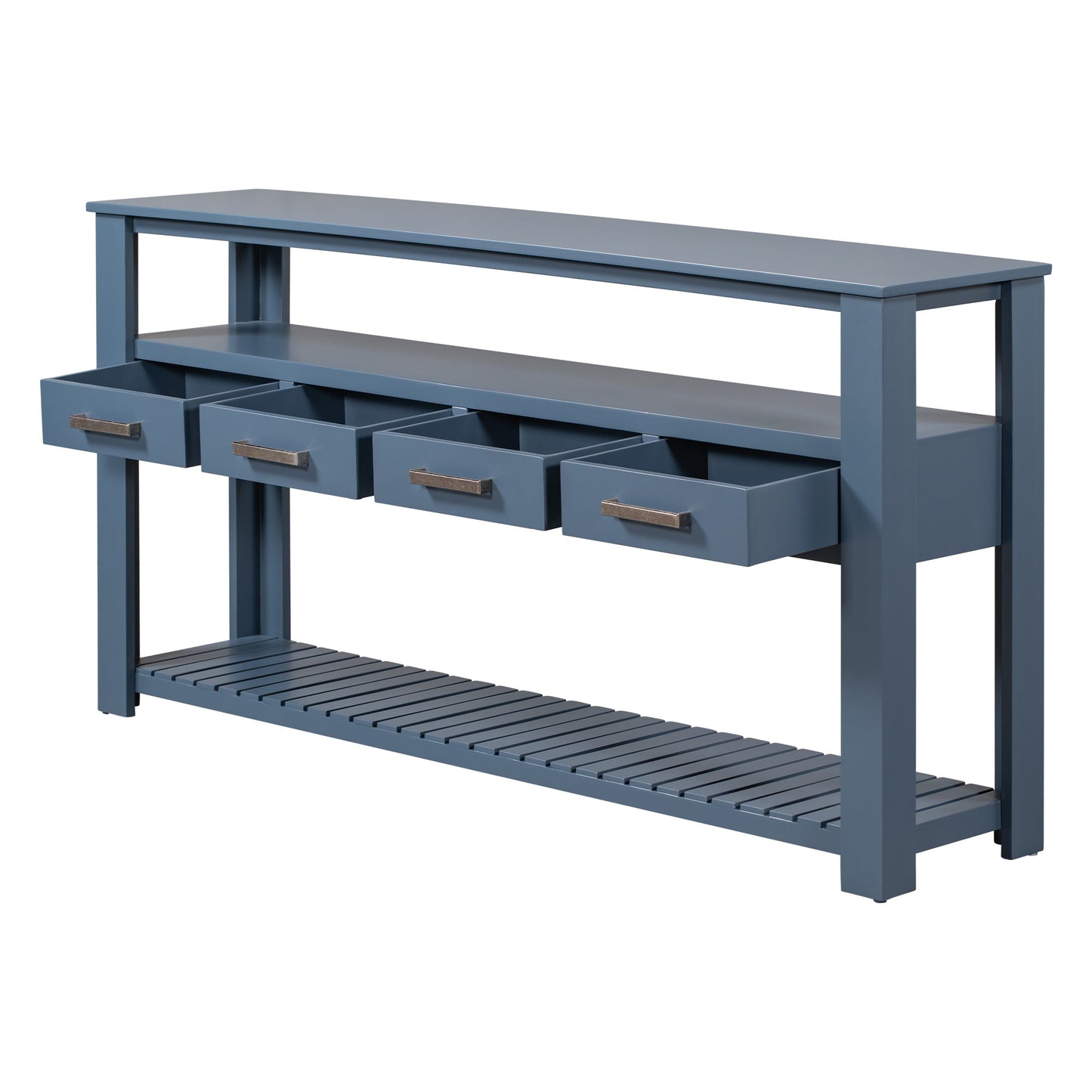 66.2" Console Table with 4 Drawers and 2 Shelves