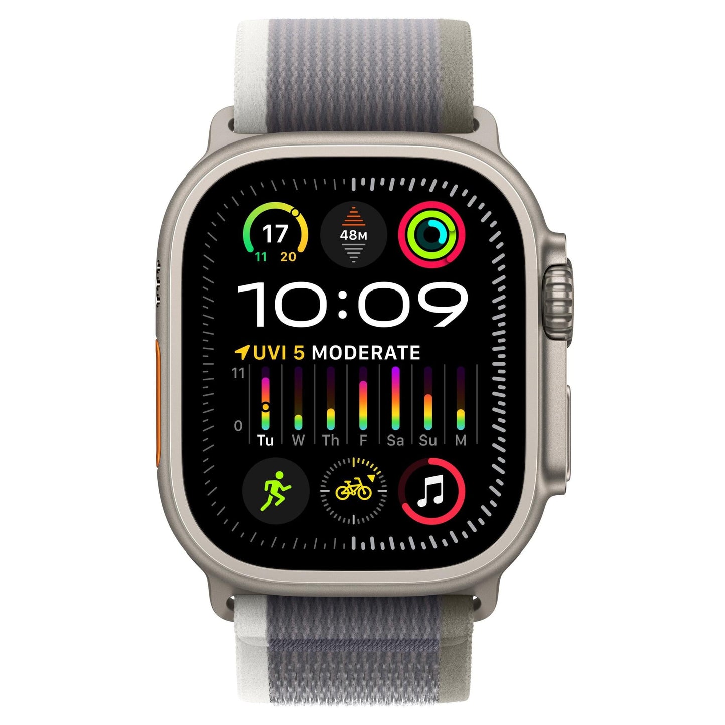 Apple Watch Ultra 2 49mm Titanium Case GPS + Cellular Trail Loop (Green/Grey)[M/L]
