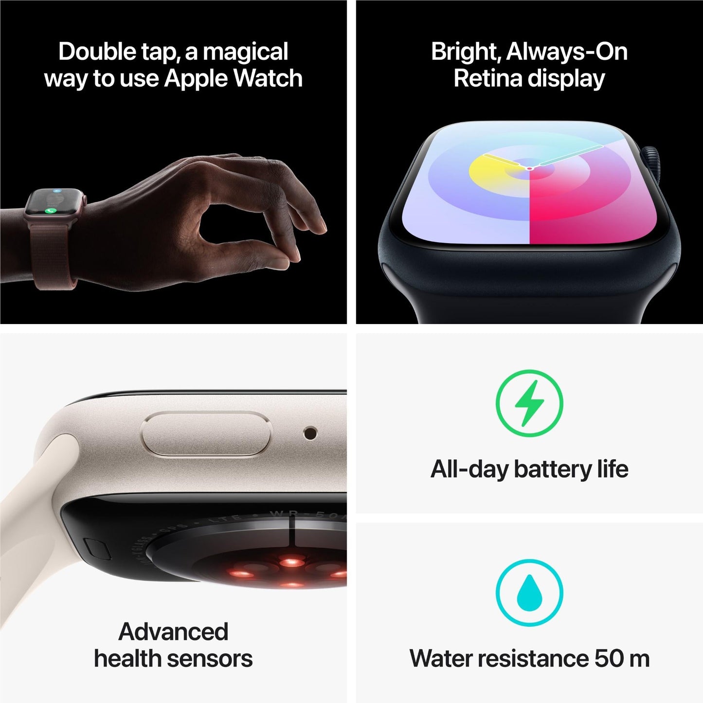 Apple Watch Series 9 45mm Silver Aluminium Case GPS + Cellular Sport Loop