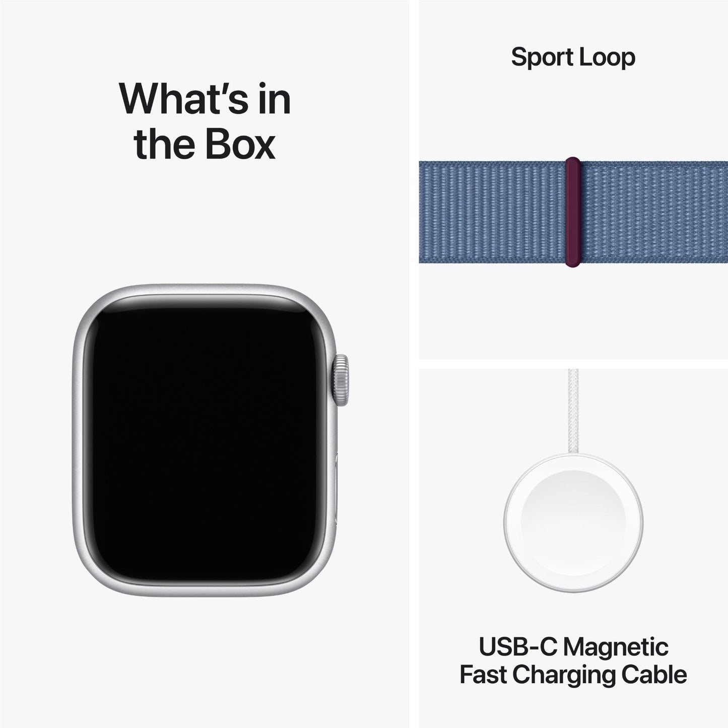 Apple Watch Series 9 45mm Silver Aluminium Case GPS + Cellular Sport Loop