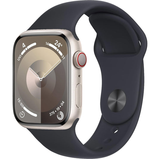 Apple Watch Series 9 41mm Starlight Aluminium Case GPS + Cellular (S/M) [~Renewed]