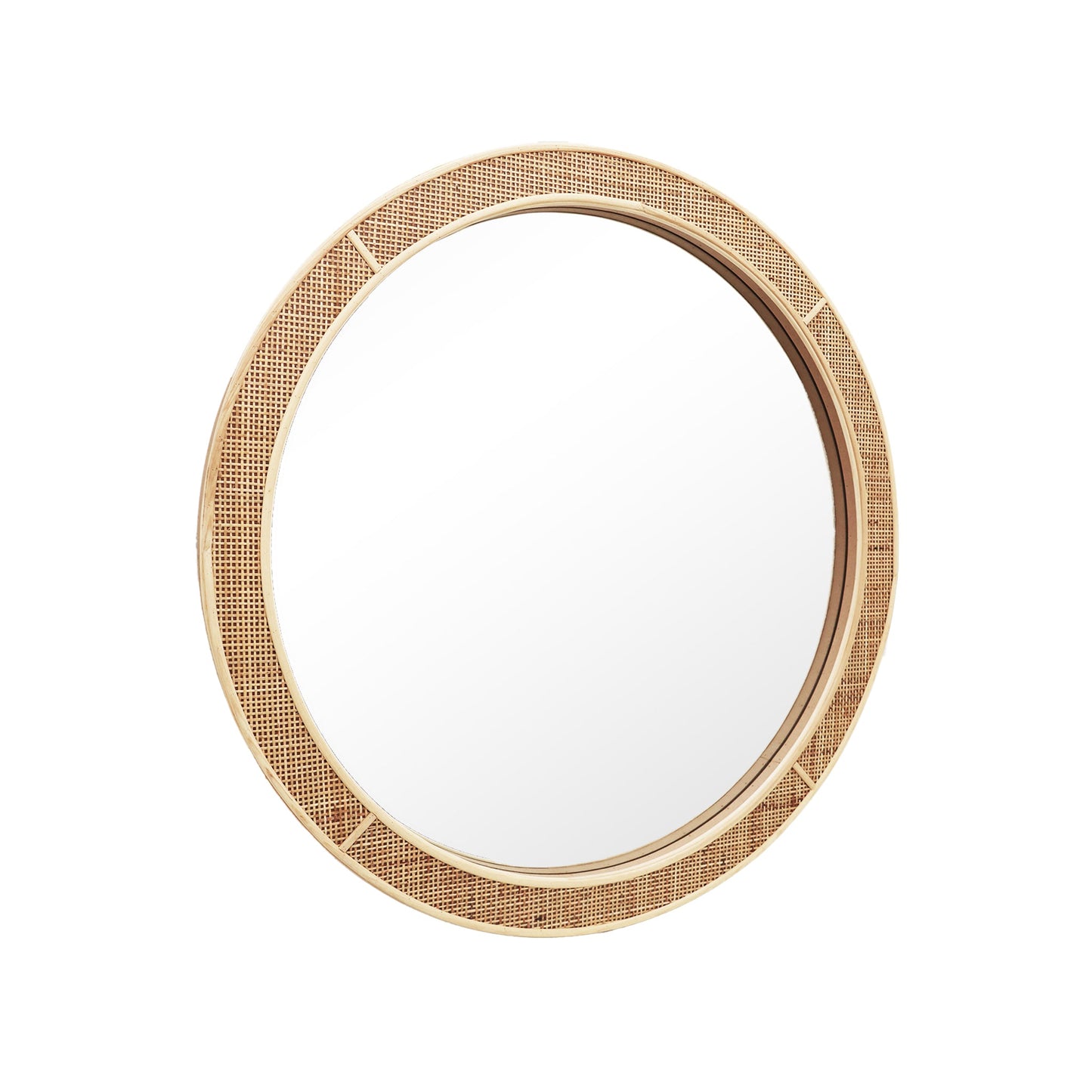 Rustic Farmhouse Style Rattan Wall Mirror