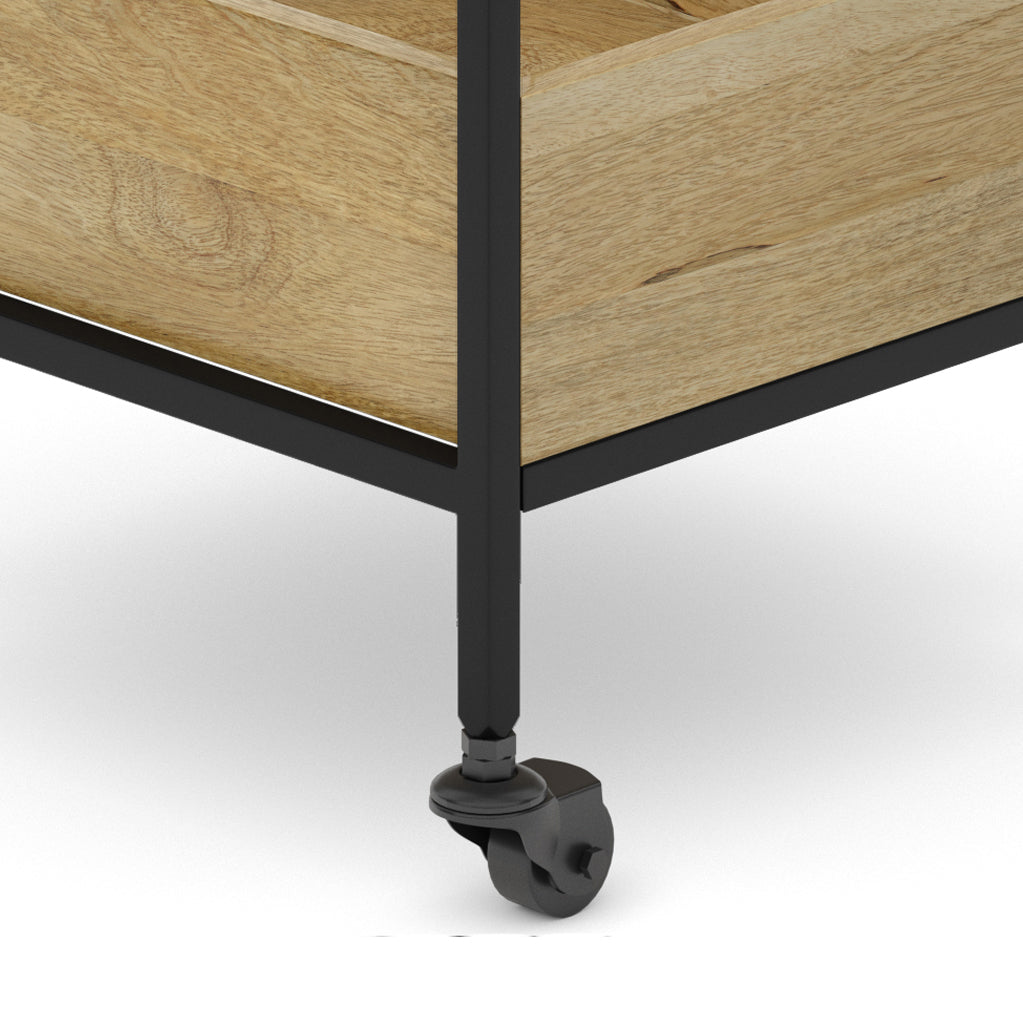 16" Bar Cart with Bottom Shelf and Locking Casters