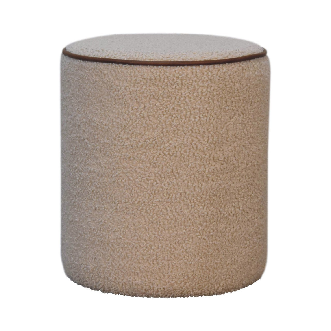 Enigmaaa Upholstered Footstool with Border and Round Shape