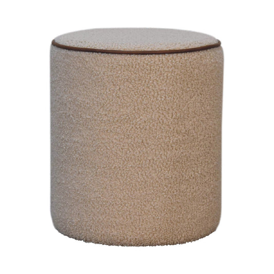Enigmaaa Upholstered Footstool with Border and Round Shape