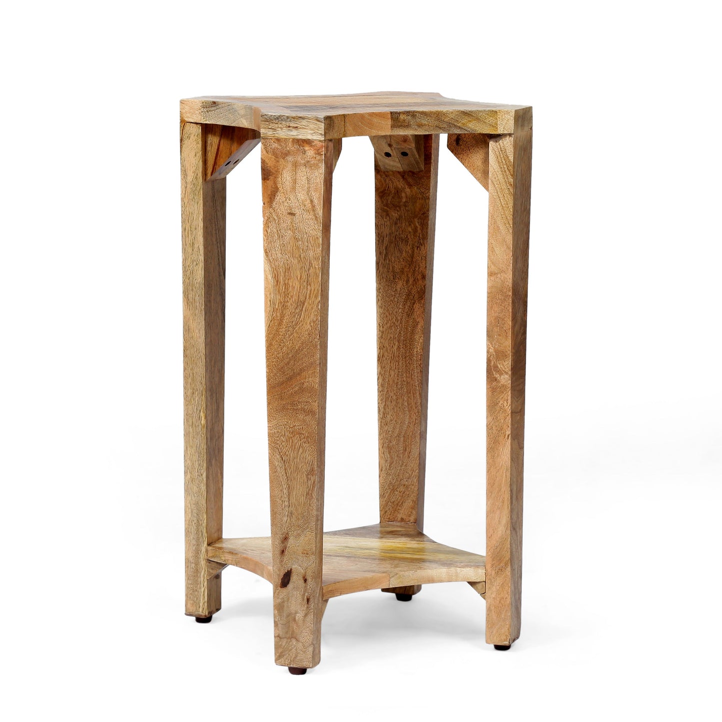 24" Wood Side Table with Open Shelf
