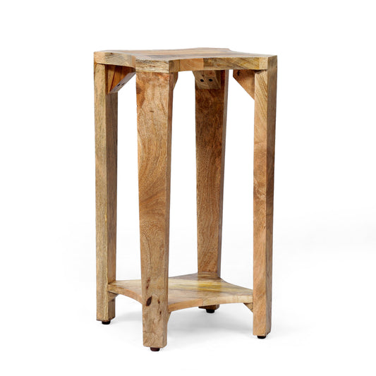 24" Wood Side Table with Open Shelf