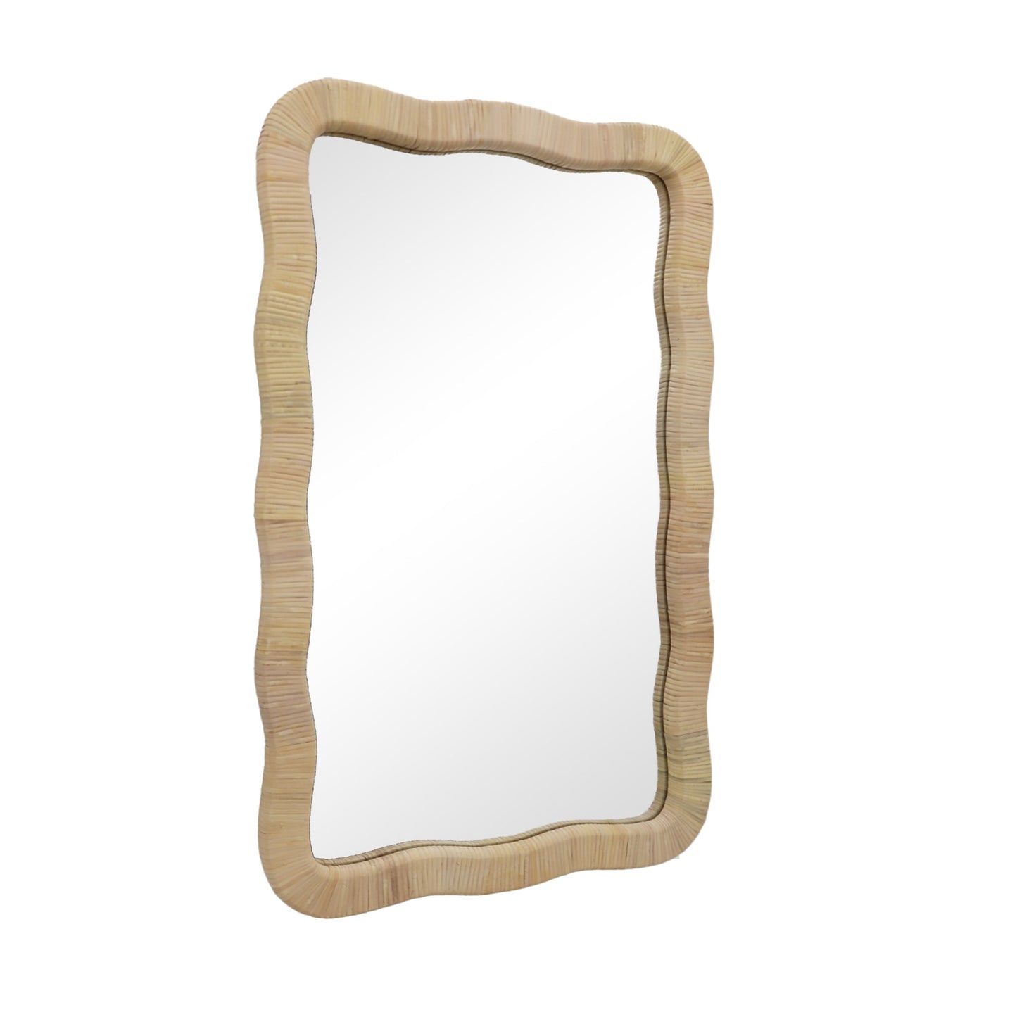 Ripple Rectangle Rattan Wall Mirror