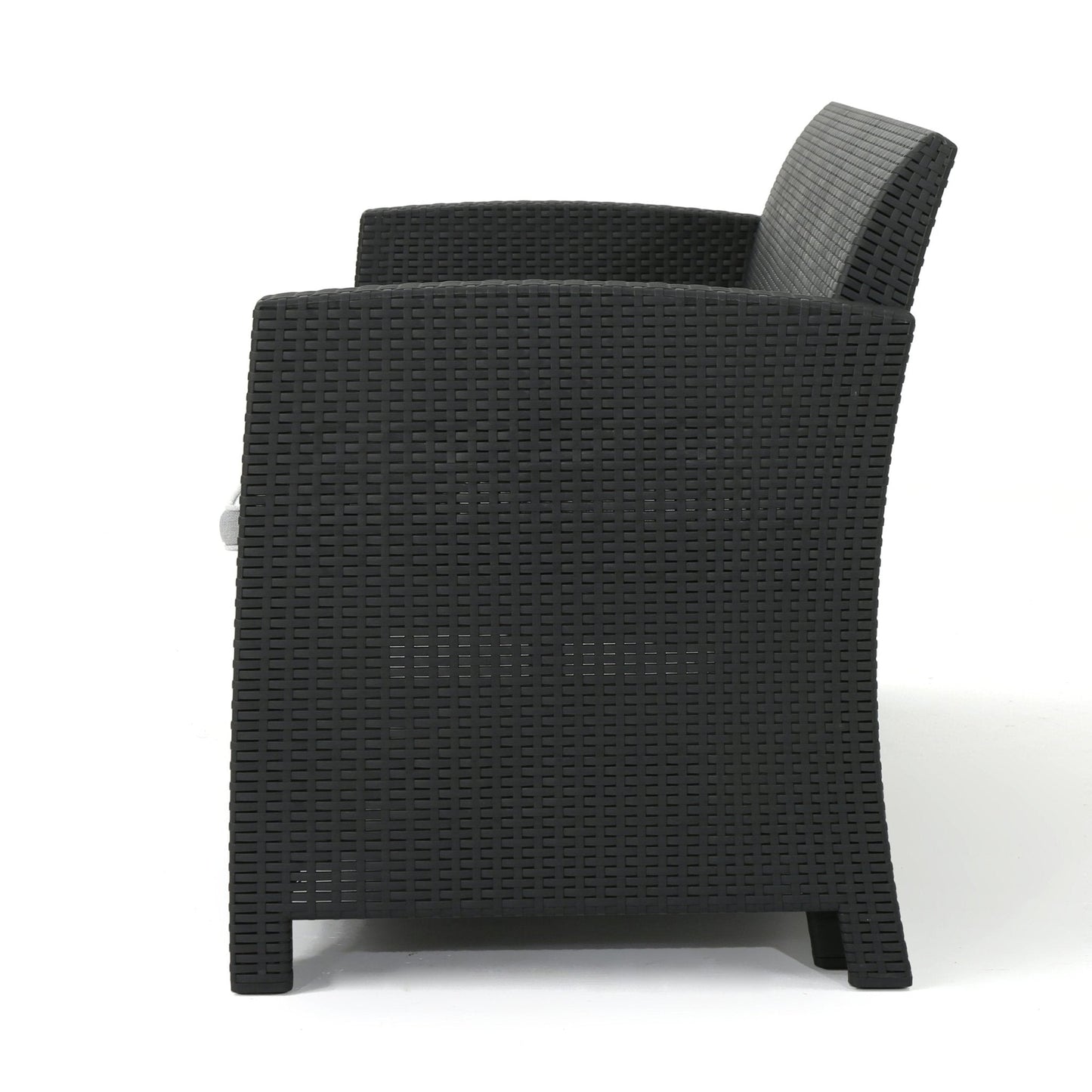 67.7" Outdoor 3-Seater PE Rattan Wicker Chair with Water Resistance Cushion