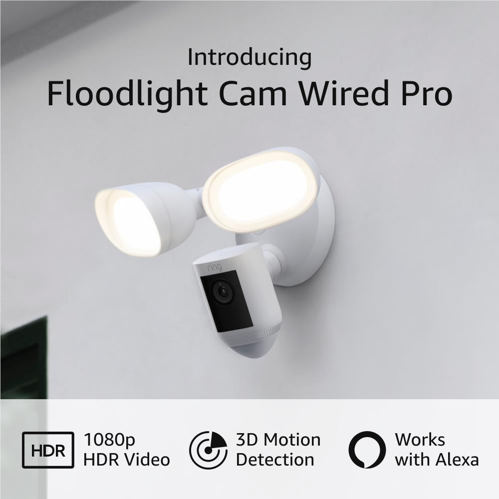 Ring Floodlight Camera Wired Pro (White)