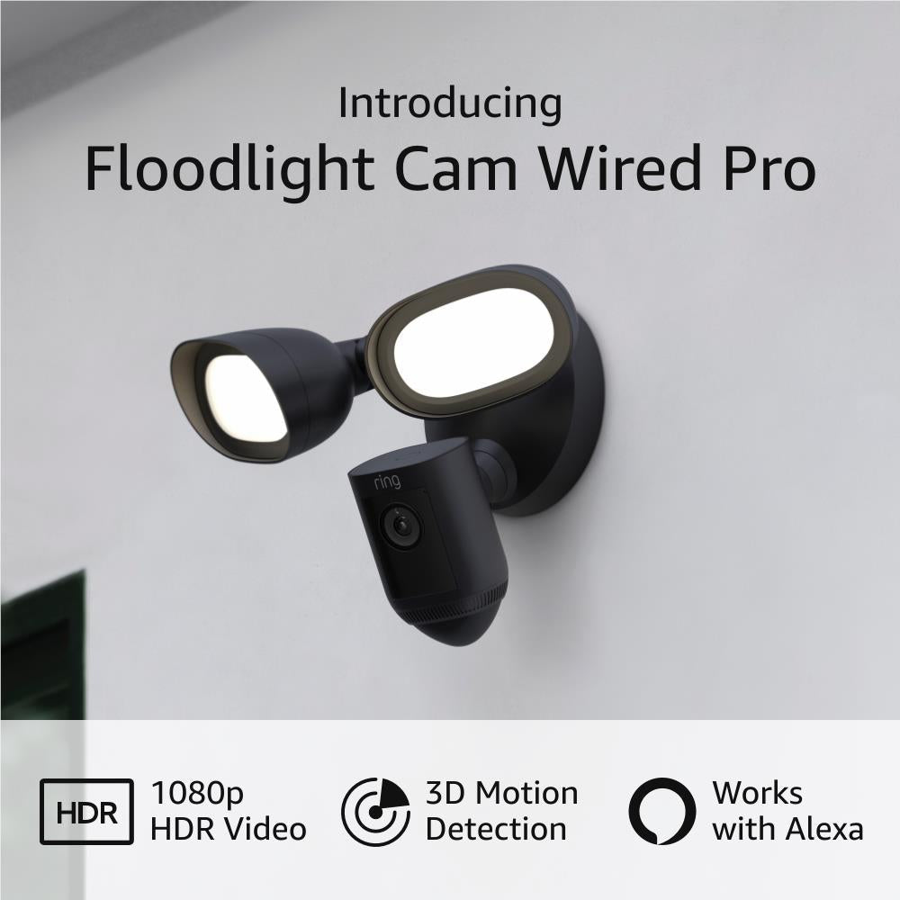 Ring Floodlight Camera Wired Pro (Black)