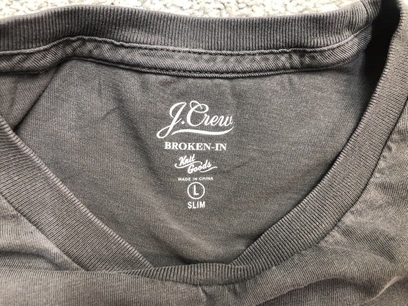 J Crew Shirts Mens Large Gray Broken In Kait Goods Slim Fit Crew Neck Tee Casual