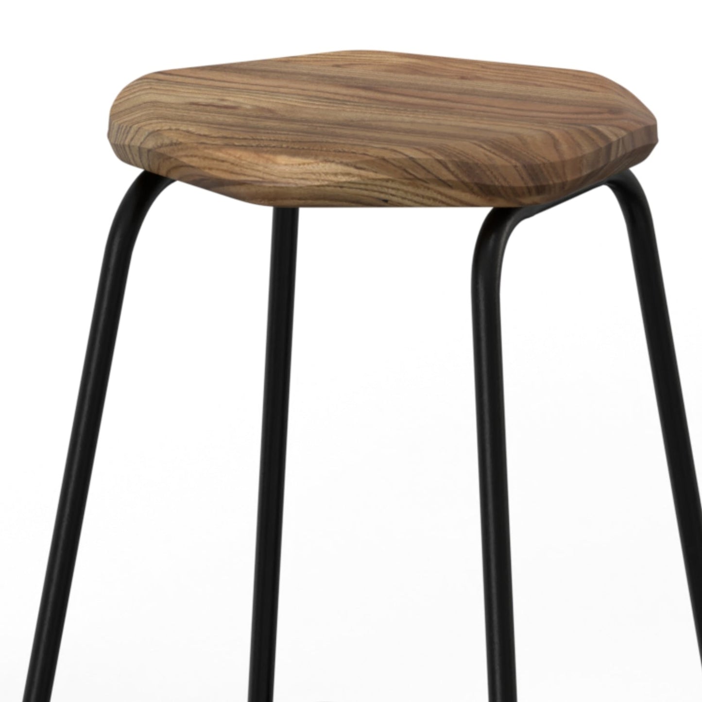 Backless Round Counter Stool with Metal Sled Base and Footrest, Set of 2