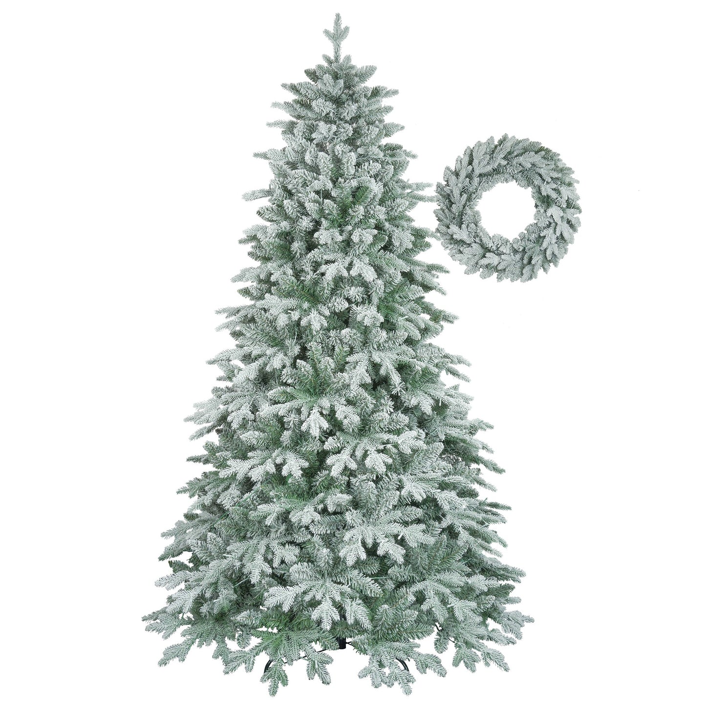 Kaltha 7ft Artificial Christmas Tree with Wreath Set , Wreath Decoration, Xmas Tree Christmas Decorations for Christmas
