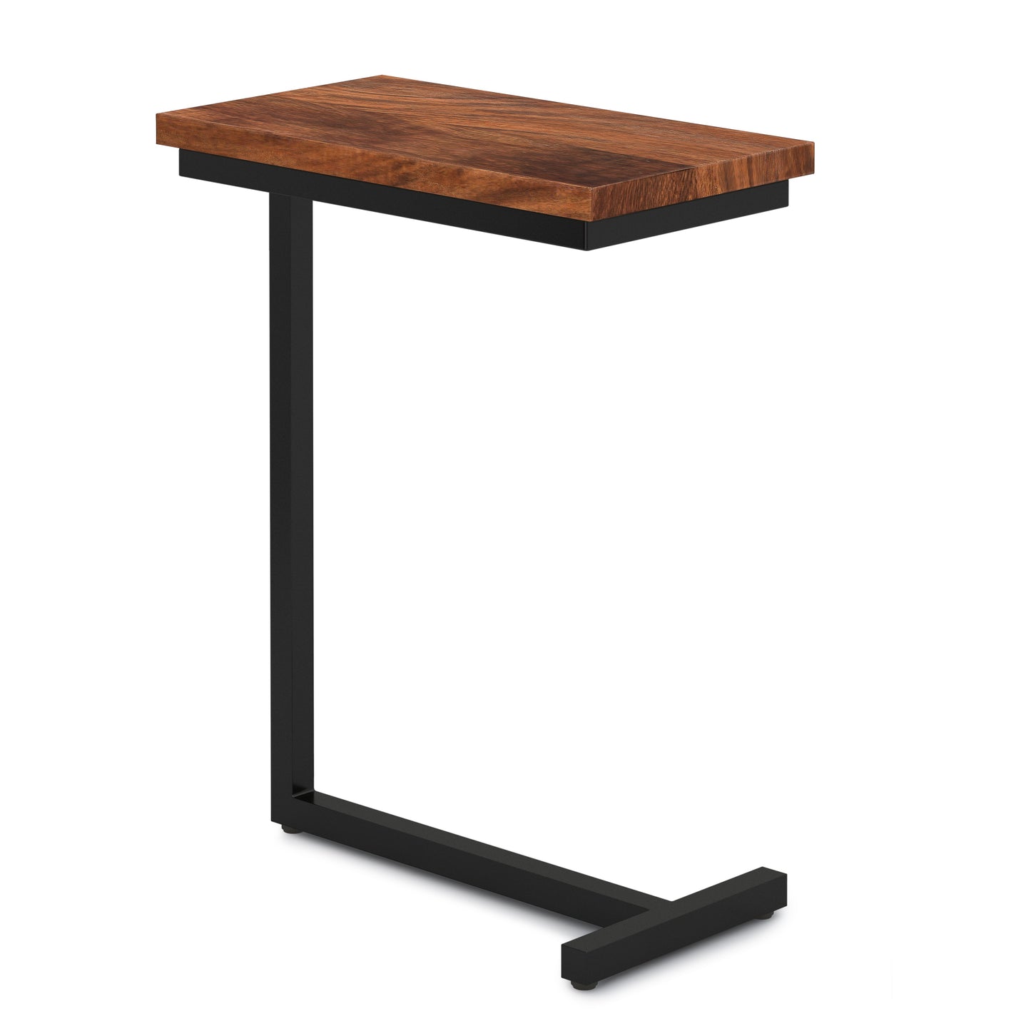 C-Shaped Side Table with Metal Frame