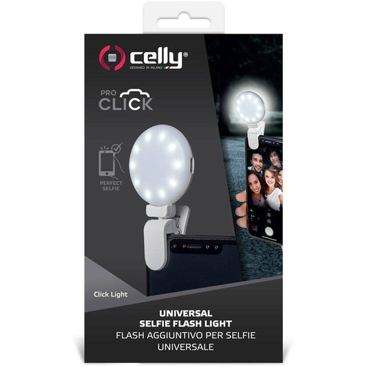 Celly Click Universal Phone Selfie Light with 3 Tones (White)