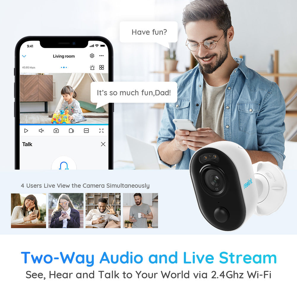 Reolink WiFi Outdoor Security Camera with Spotlight Lumus (2 Pack)