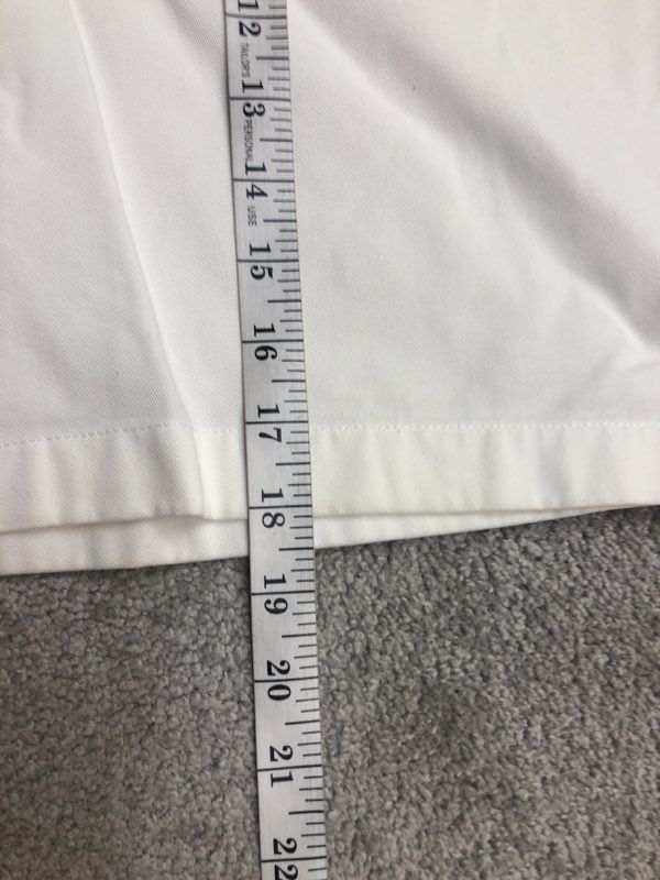L L Bean Shorts Men 14 White 100% Cotton Straight Chino Short Pocket Lightweight