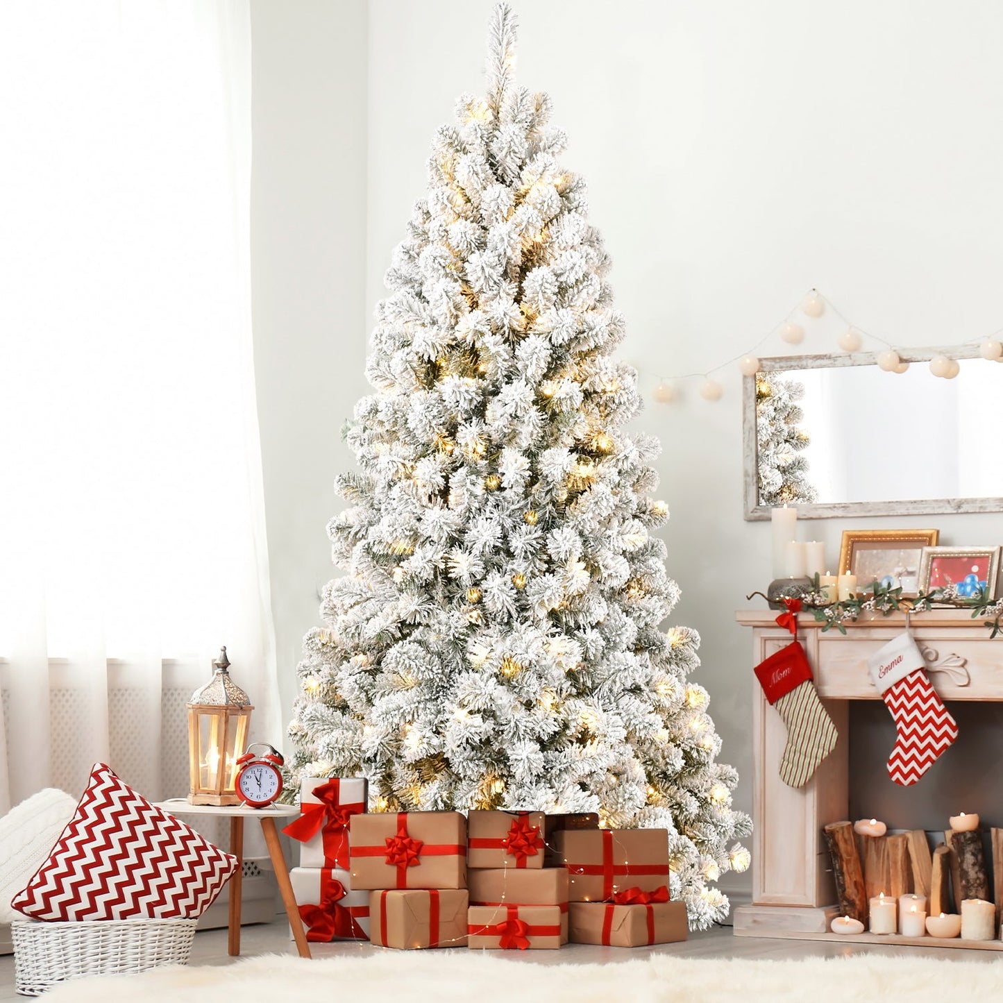 Bilyn 7 ft PVC Memory Wire Christmas Tree with Lights