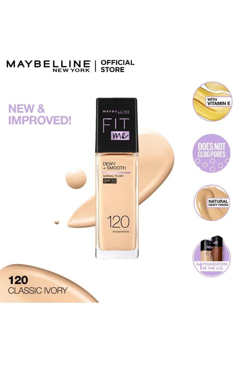 Fit Me! Dewy + Smooth Foundation - 120 Classic Ivory