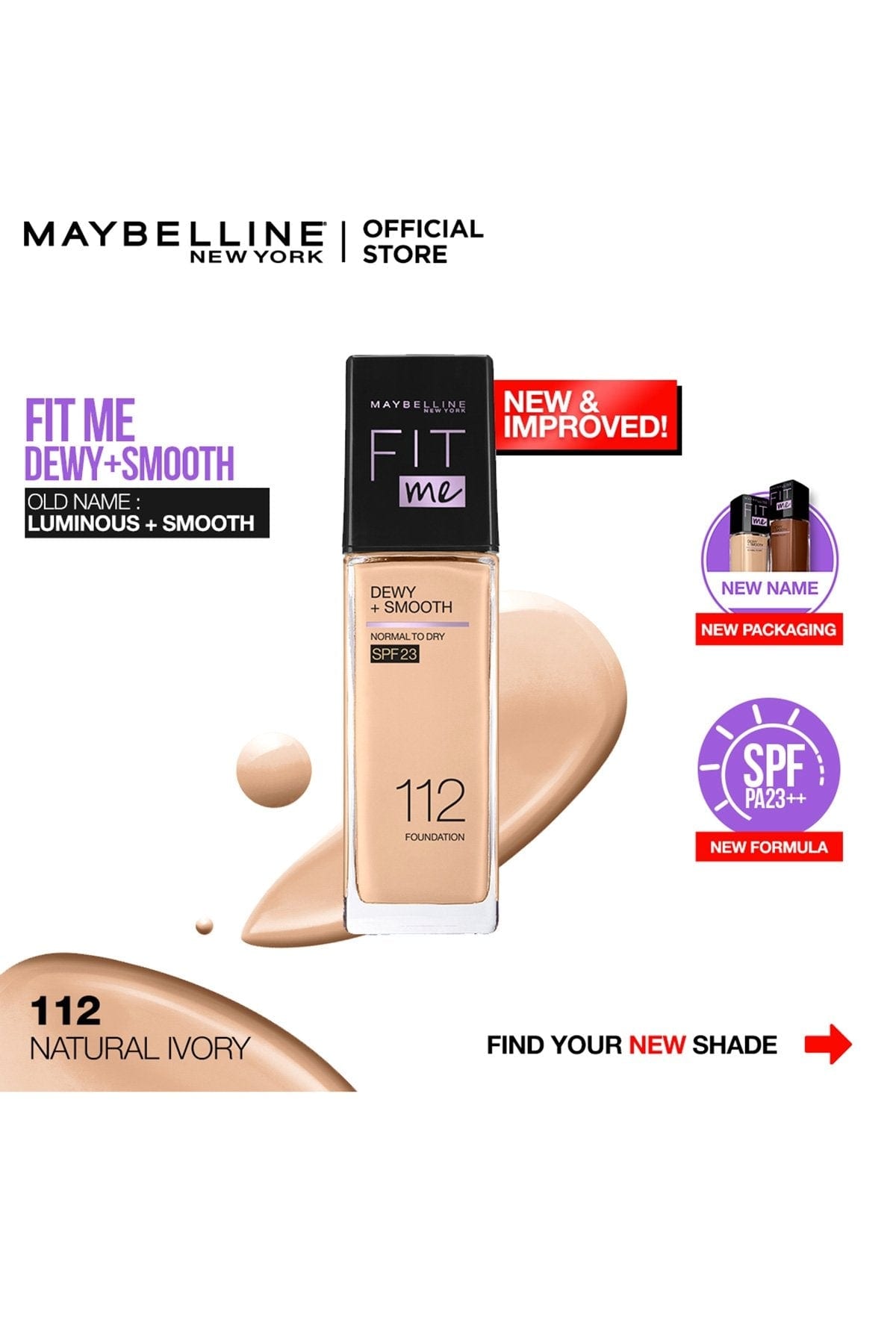 Fit Me! Dewy + Smooth Foundation - 112 Natural Ivory